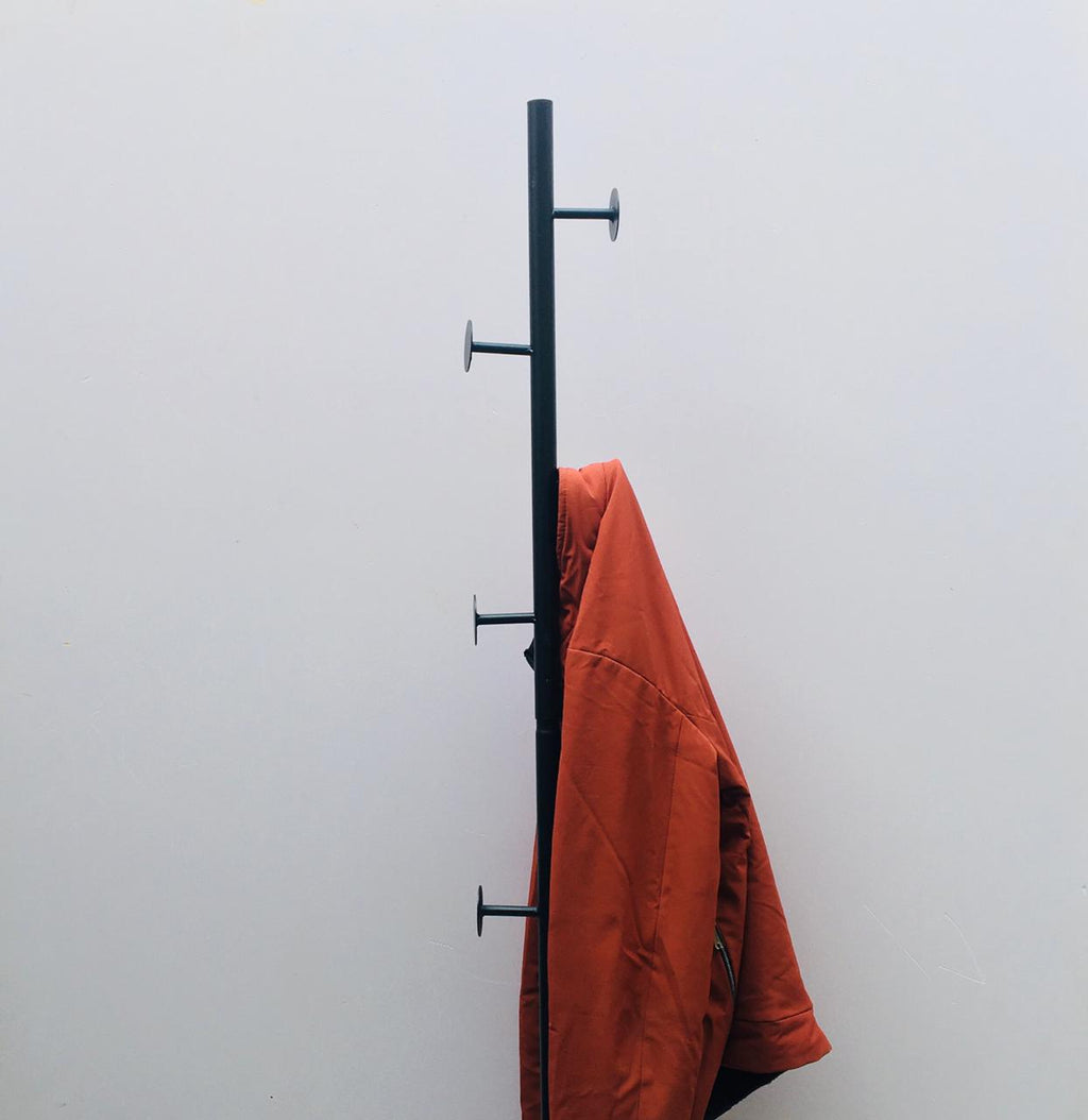 Nordic Style Tree Shaped Coat Stand With Wooden Base With 8 Hangers