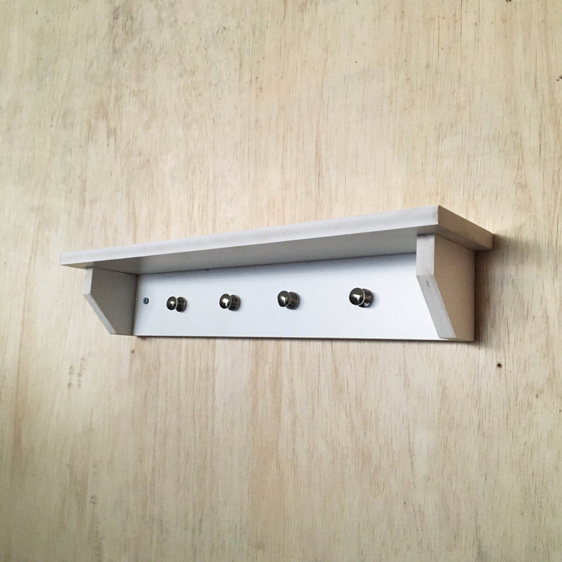White PVC Steel knobs Utility Shelf For Hallway / Entryway By Miza