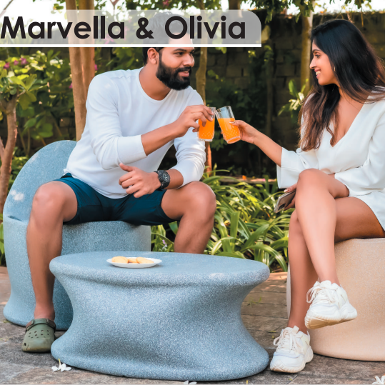 Marvella Chair & Olivia Table Stylish Outdoor Furniture By Harshdeep  - 1 Pc
