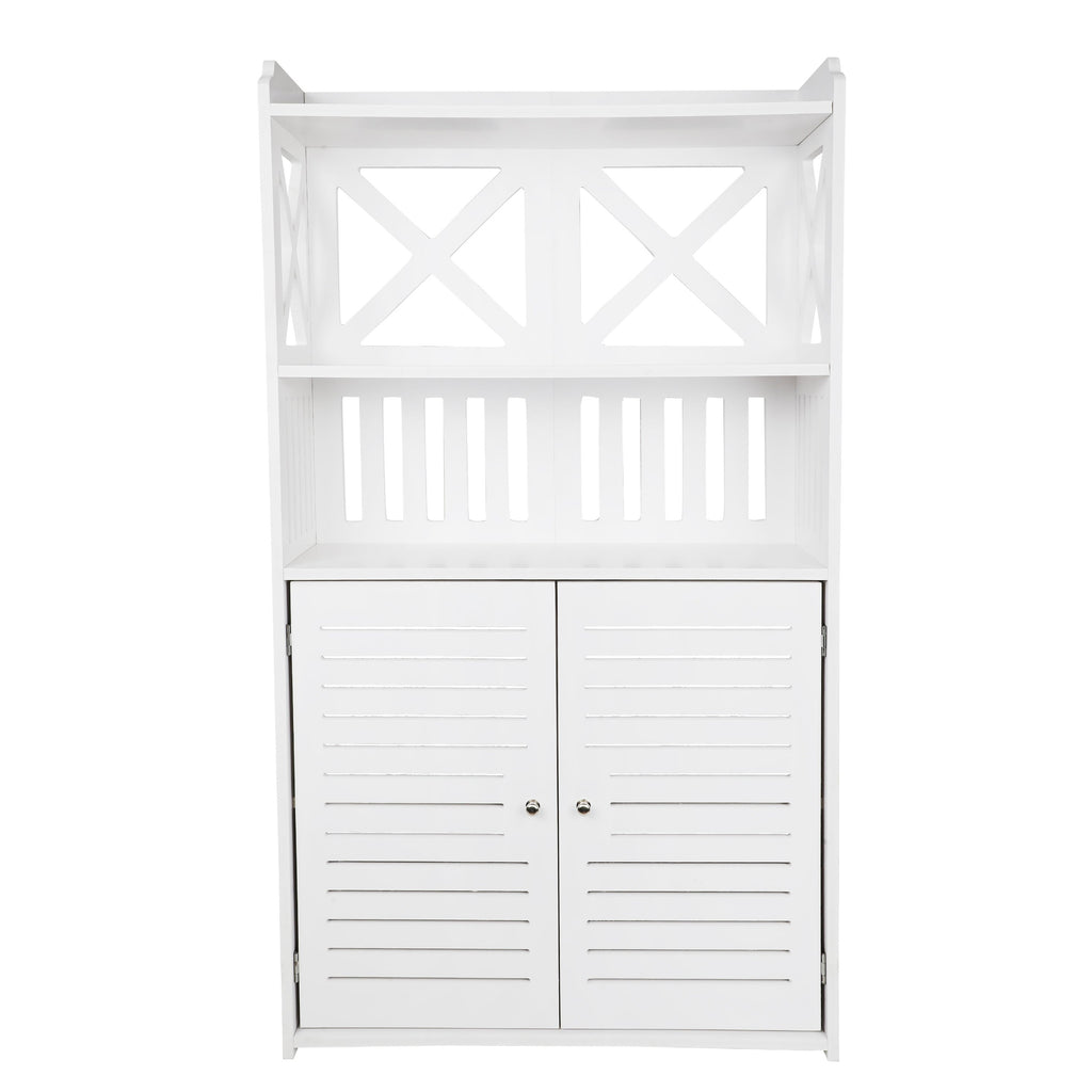Toilet PVC Storage Bathroom 2 Feet Vanity Floor Standing Shelf Storage Cabinet By Miza