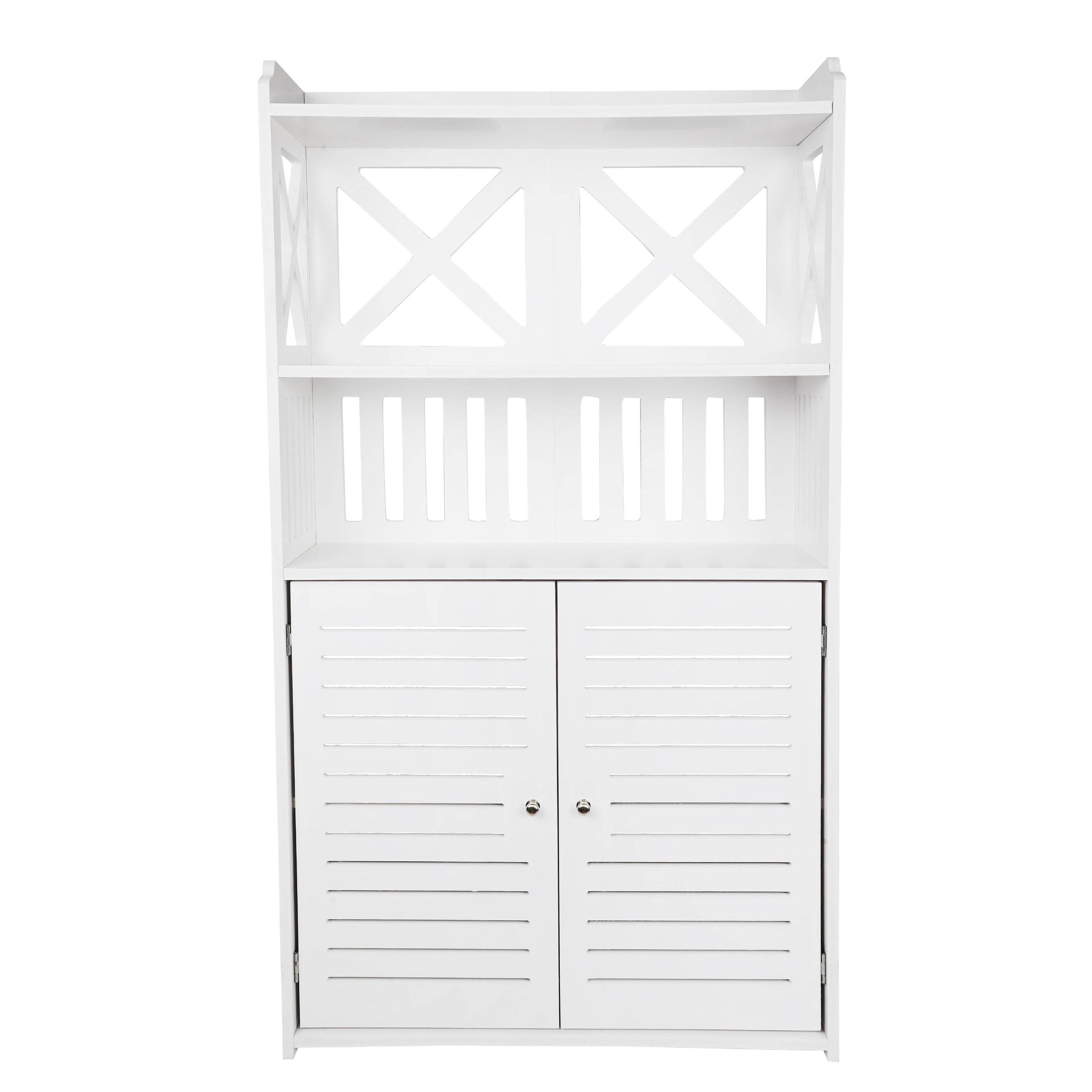Toilet PVC Storage Bathroom 2 Feet Vanity Floor Standing Shelf Storage Cabinet By Miza