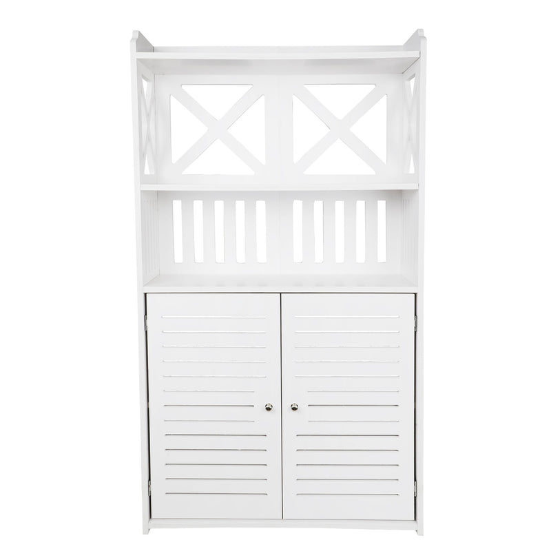 Toilet PVC Storage Bathroom 2 Feet Vanity Floor Standing Shelf Storage Cabinet By Miza