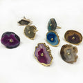 Assorted Agate Stone Cabinet Knobs With  Electro Plating ( Pack Of 10 )