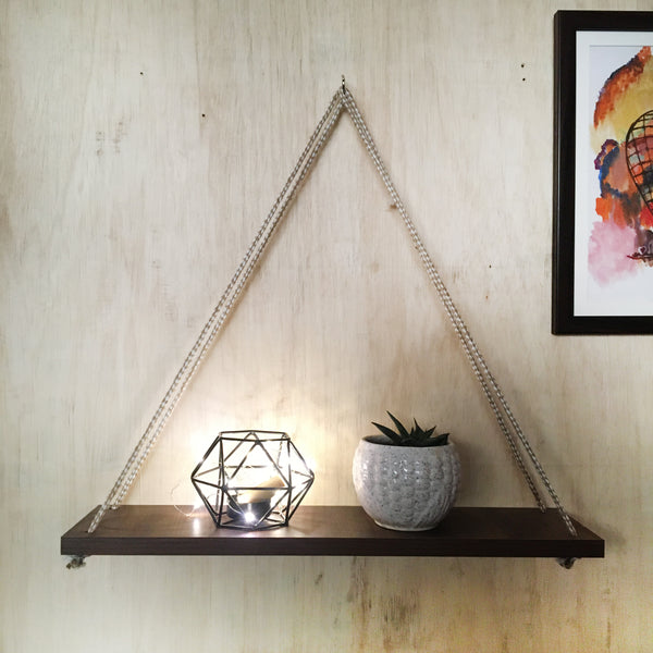 Handmade Hanging Shelves Rope/Floating Shelf Wall Art By Miza