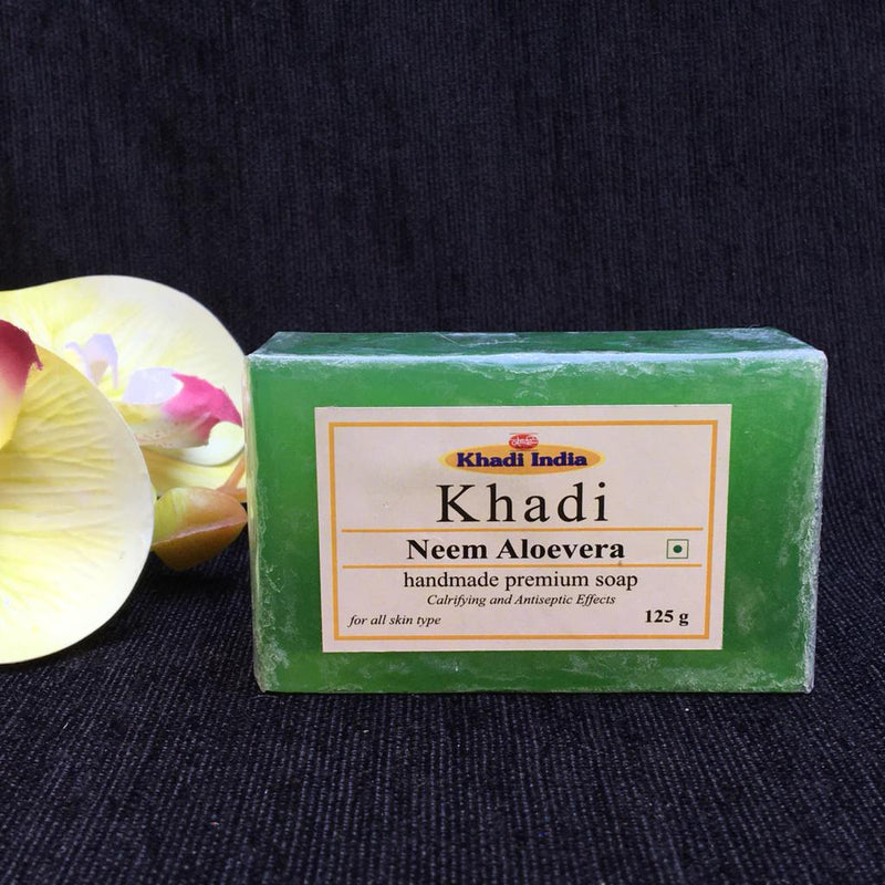 Khadi India ( Pack Of 3 ) Premium Herbal Red Wine/Neem Aloe Vera/Papaya Soap