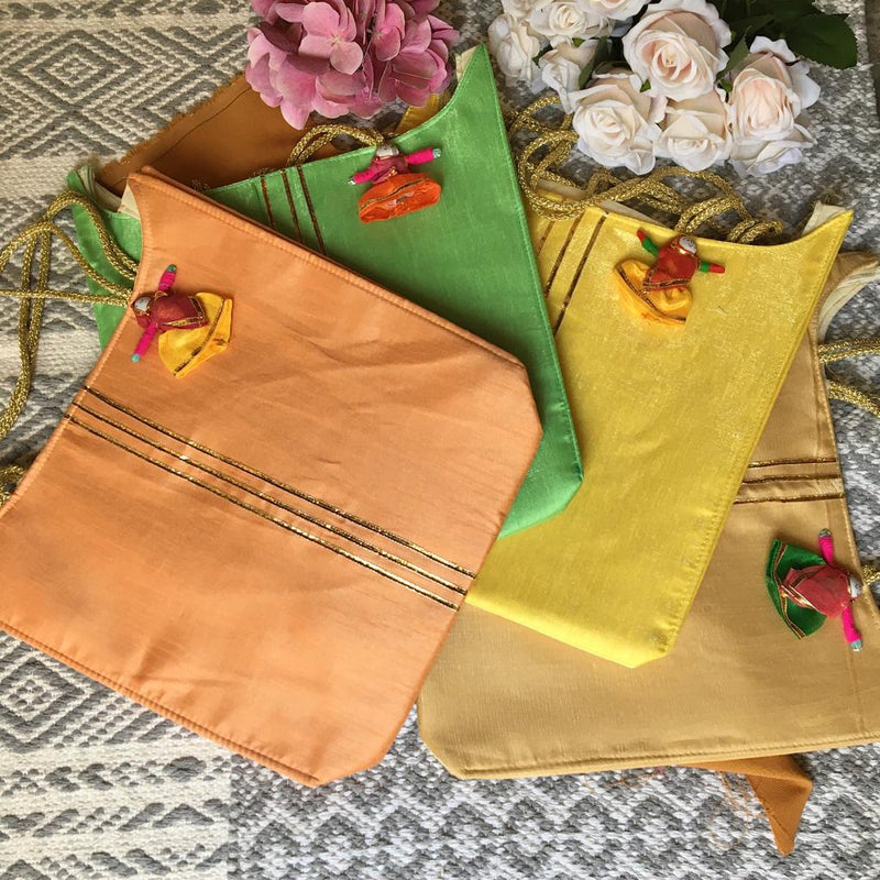 Wedding Gifting Colorful Ethnic Royal Style Tote/Potli Bag Random Color By CC
