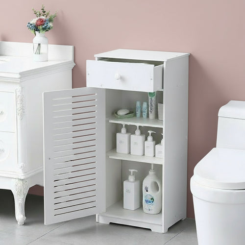 Floor Standing PVC Bathroom Side Storage Cabinet 