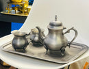 Antique Brass Tea Set With Silver Coating Inside By MK