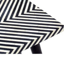 Rectangular Black and White Geometrical Pattern Resin Inlay Console Table By Fita