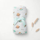 Space Plane Random Printed Muslin Swaddle Blanket For Baby By MM - 1 Pc