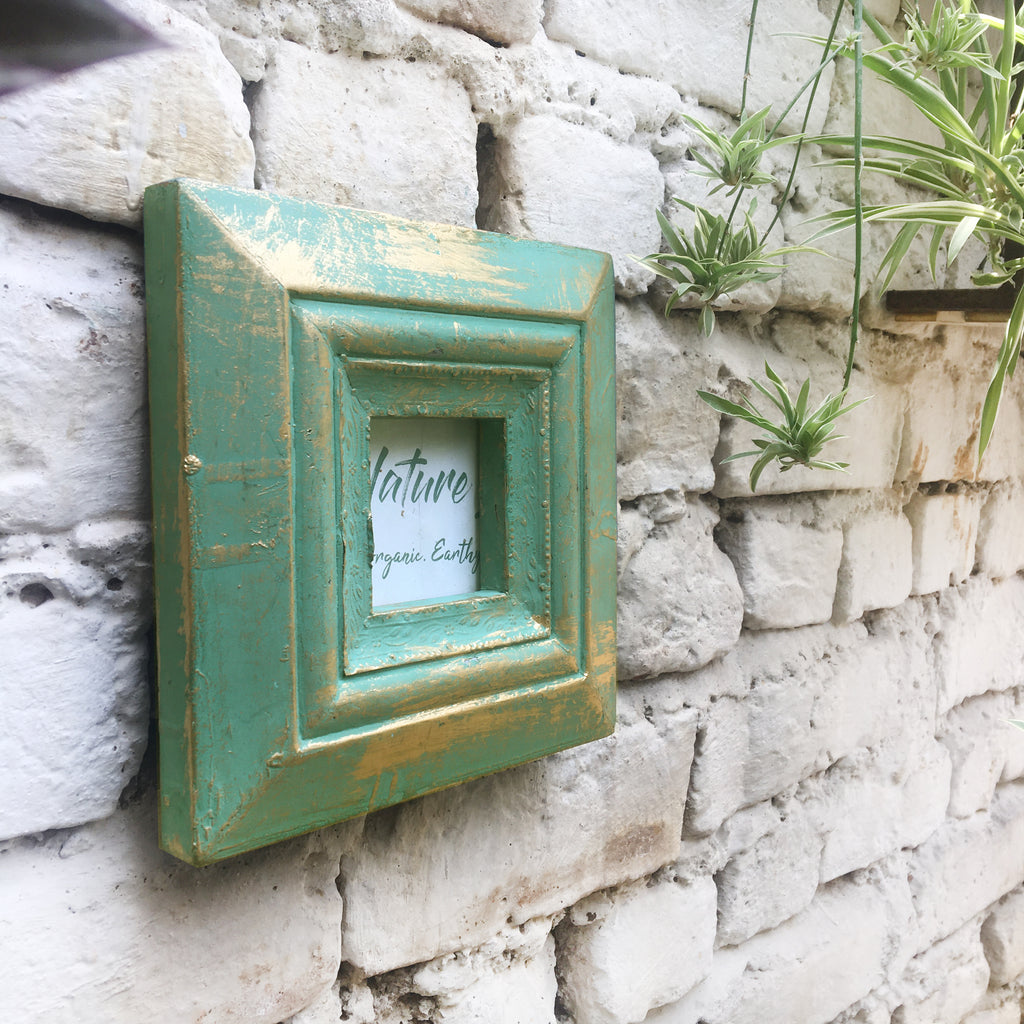Wooden Red & Green Box Type Modern Painted Mango wood Photo Frame By HMF