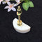 White Marble Stone and Wooden Round Knob 1PC