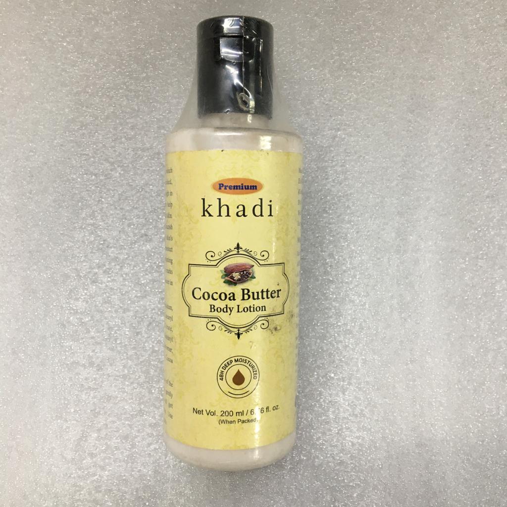 Khadi India Cocoa Butter Body Lotion/Moisturizer For Normal Skin (210 ml)