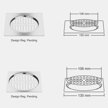 Nirali Elvin Floor Drain In Stainless Steel 304 Grade - peelOrange.com