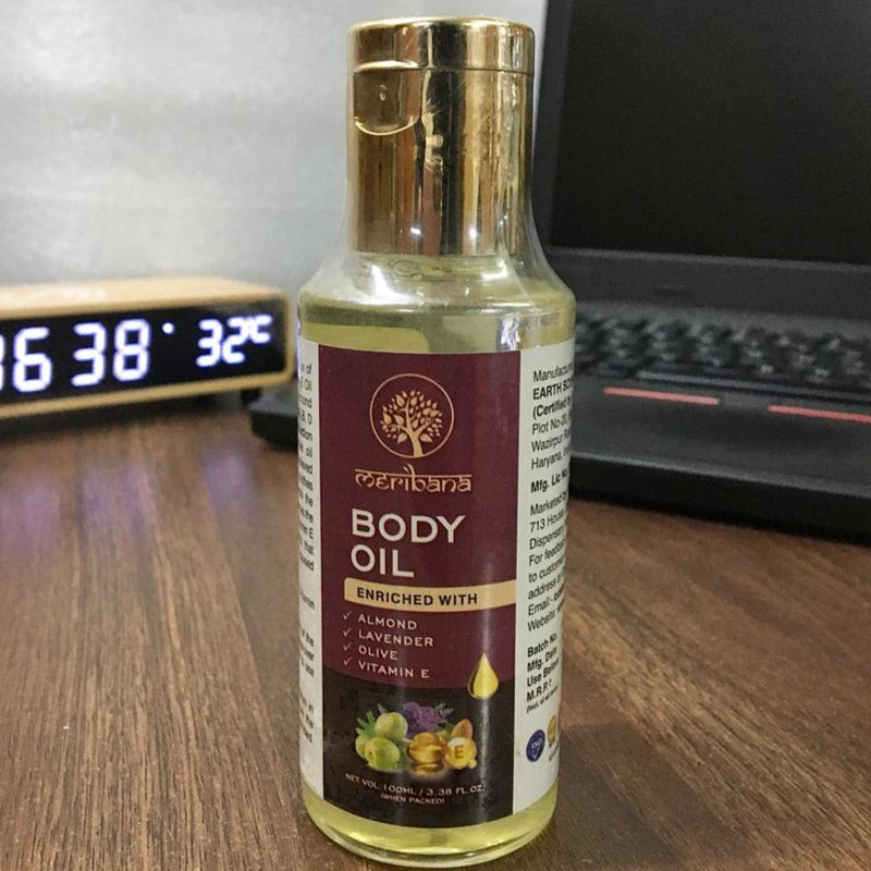 Earth Science Ayurveda Enriched with Sweet Almond/Lavender/Olive & Vitamin-E Body Oil 100 ml