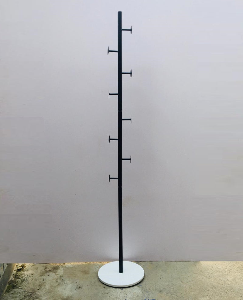 Nordic Style Tree Shaped Coat Stand With Wooden Base With 8 Hangers