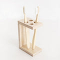 Wooden Bathroom Toothbrush And Toothpaste Holder/Stand By Miza
