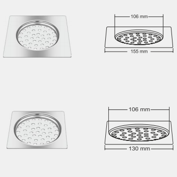 Nirali Ivana Floor Drain In Stainless Steel 304 Grade - peelOrange.com