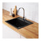 Nirali ELVO Quartz Single Bowl Kitchen Sink in  Without Drainboard + PVC Plumbing Connector - peelOrange.com