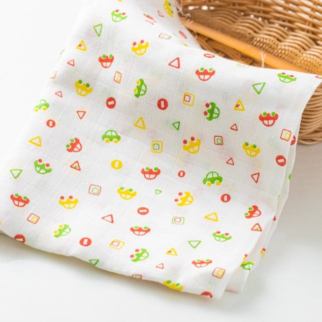 Mini Car Random Printed Muslin Swaddle Blanket For Baby By MM - 1 Pc