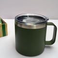 Double Wall 304 Stainless Steel Insulated Mugs with handles & lids coffee mug With Steel Straw 480 ML