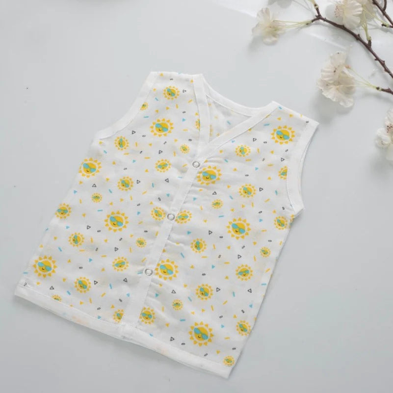 Jabla/Vest Button Type Muslin Cloth For Baby Multi Printed Pack Of 5 By MM