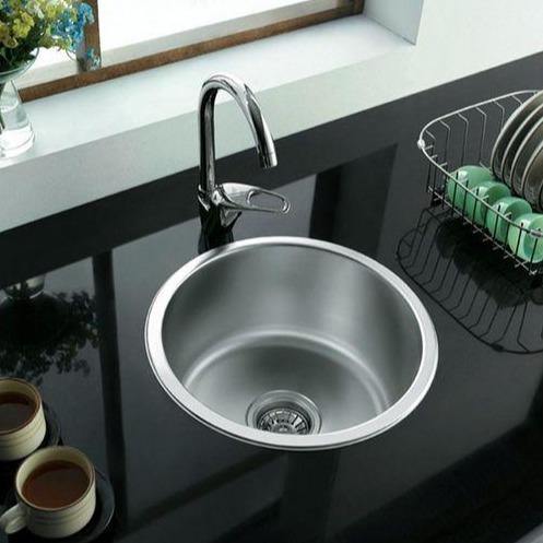 Nirali Rois Round Sink In Stainless Steel in 304 Grade With Lid + PVC Plumbing Connector - peelOrange.com
