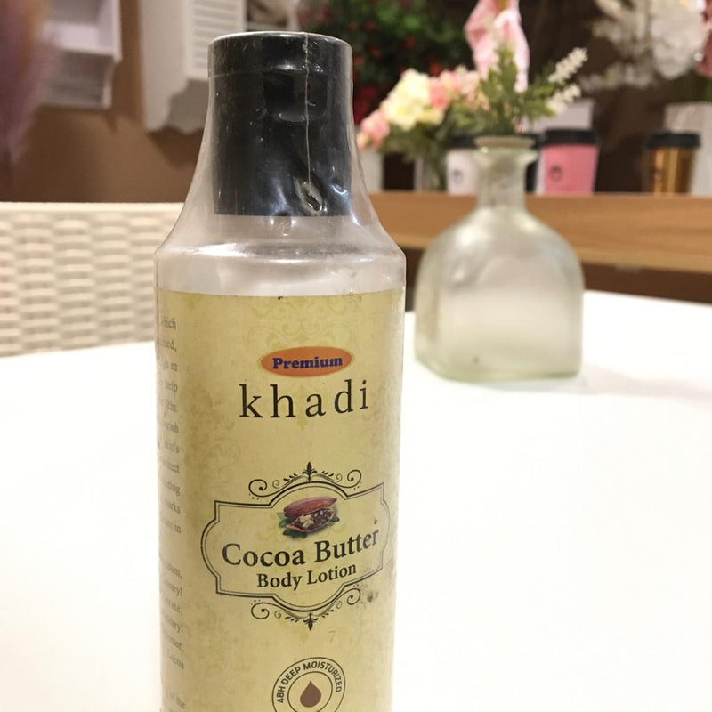 Khadi India Cocoa Butter Body Lotion/Moisturizer For Normal Skin (210 ml)