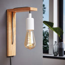 Wall Mounted Natural Wooden Hanging Light For Home Decor By Miza