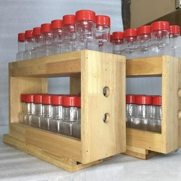 Sliding Kitchen Wooden Spice/Condiment Rack One Slide With 28 Bottles ...