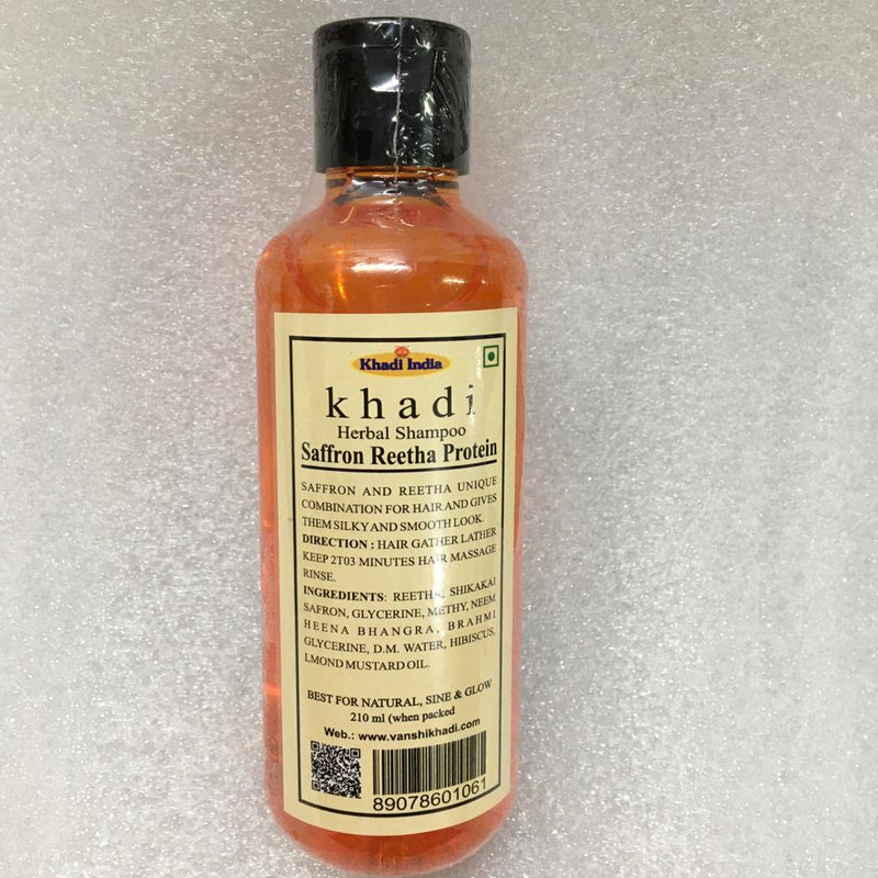 Khadi India Pack of 2 Herbal Saffron Reetha Protein Hair Shampoo 210ml