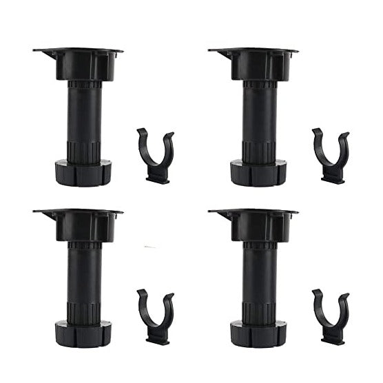 Adjustable Foot Black Cabinet PVC Plastic Legs Pack Of 4 By DH