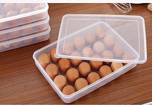 Plastic Egg Tray Storage Box 24 Grids with Lid Eggs Case Organizer Holder Container By AK