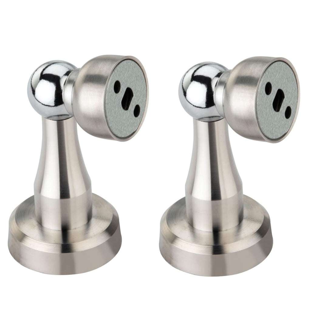 Stainless Steel Heavy Sleek Magnetic Door Stopper with Screws 1PC By DH