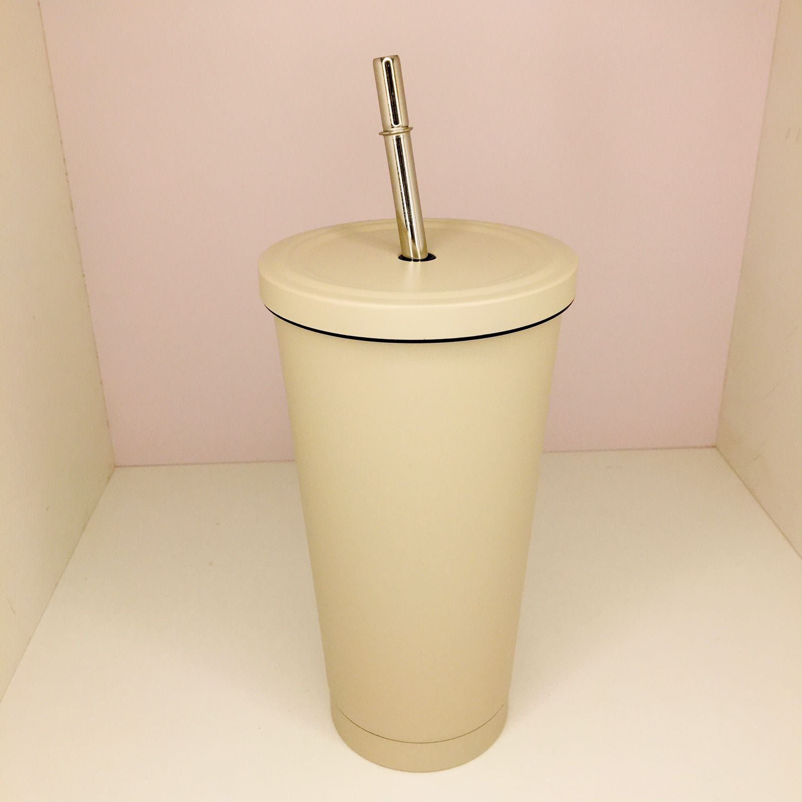 Portable Coffee Cup 304 Stainless Steel Large Capacity Flask Tumbler Glass with Steel Straw Stainless Steel Water Bottle Iced Travel Mug