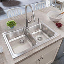 Nirali Ornate Stainless Steel Bowl Kitchen Sink in 304 Grade + PVC Plumbing Connector - peelOrange.com