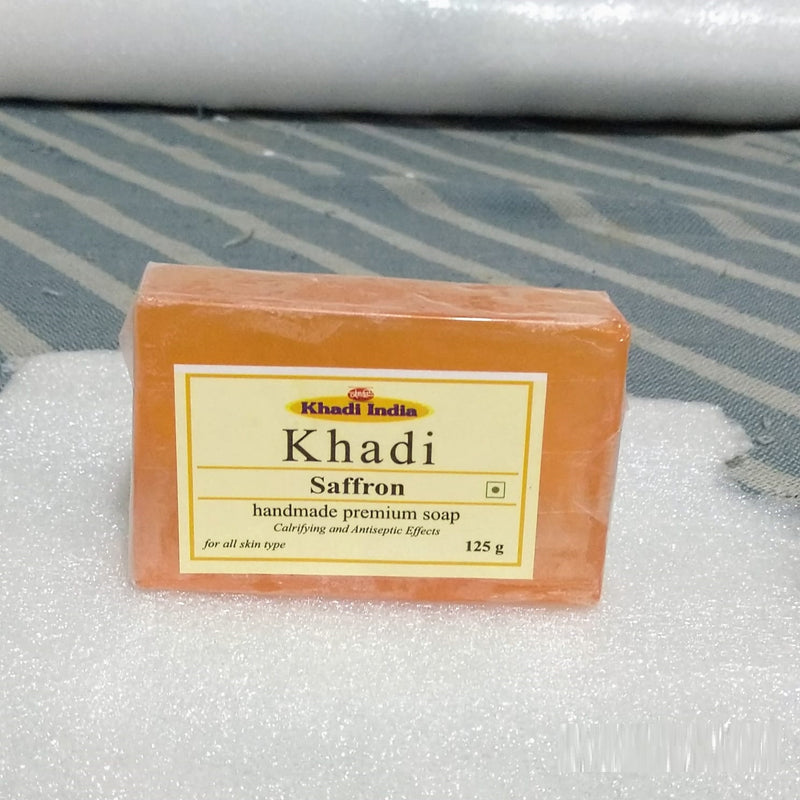Khadi India ( Pack Of 3 ) Bathing Bar Saffron/Basil/Rose Water Soap