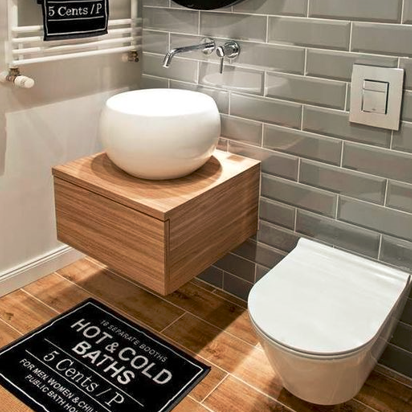 Aesthetic Minimal HDHMR Water Resistant Revised Bathroom Washbasin Vanity By Miza