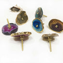 Assorted Agate Stone Cabinet Knobs With Or Without Electrical Plate Drawer Pull 1Pc