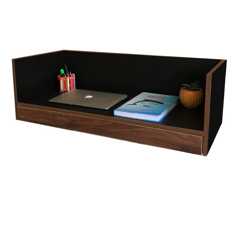 Wall Mounted Study Table / Work From Home Table | Dark Brown By Miza