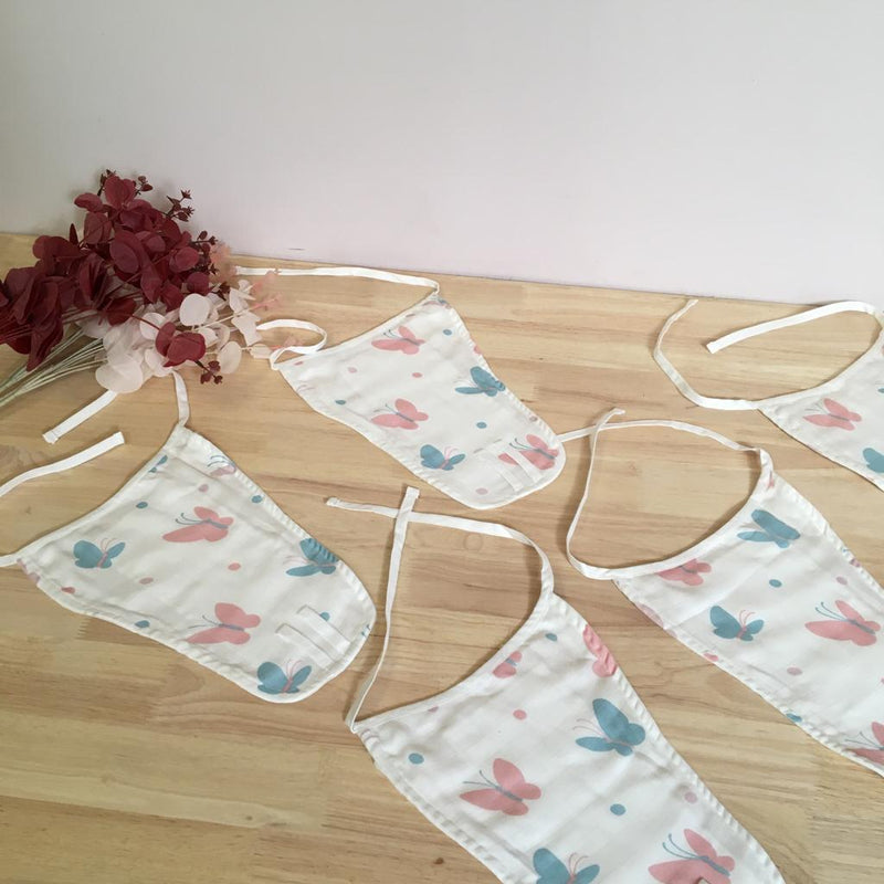 3-6 Months Multicolor Muslin Nappy Pack Of 5 Baby Cloth Diapers Langot Washable Reusable