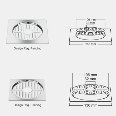 Nirali Erica Floor Drain In Stainless Steel 304 Grade - peelOrange.com