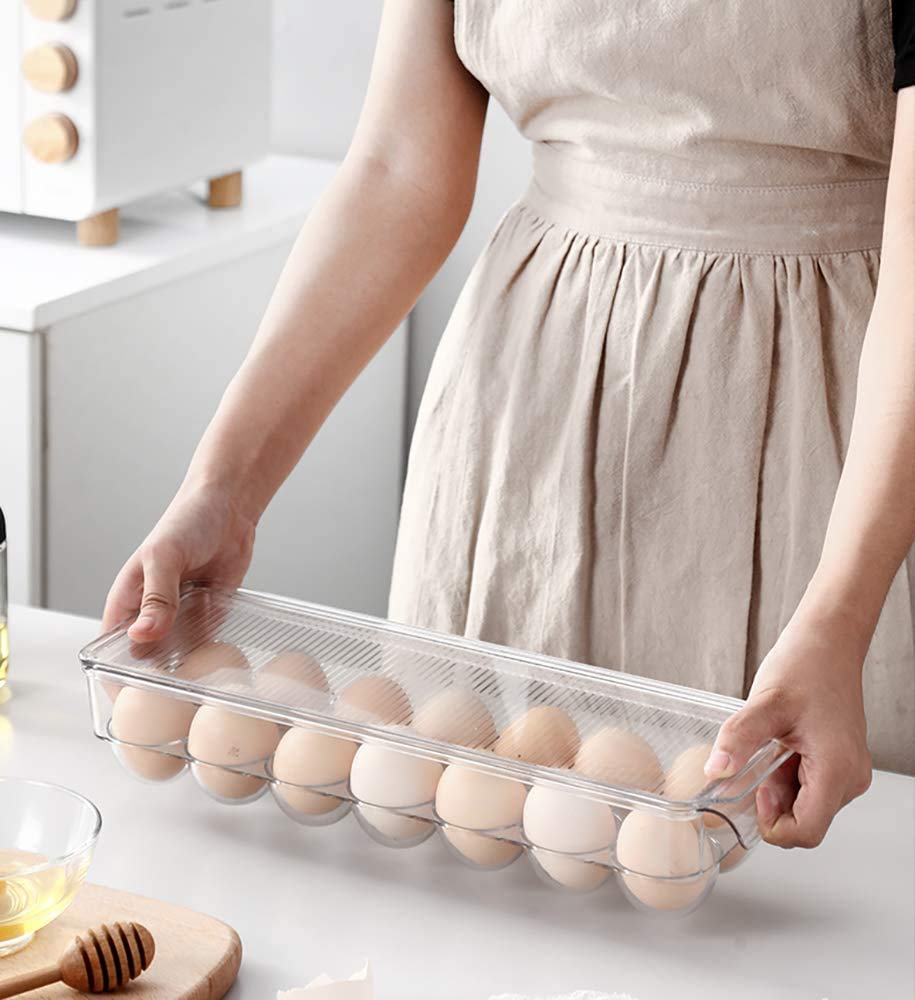 Egg Acrylic Storage Box/ Egg Trays For Refrigerator With Lid & Handles By AK