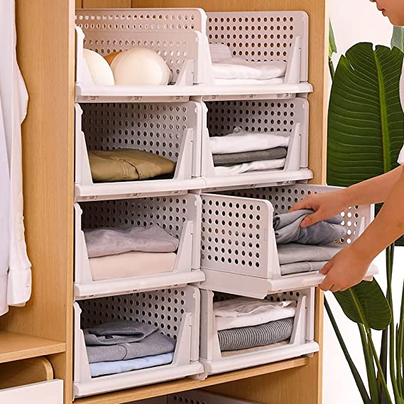 Foldable Pack Of 2 Multipurpose Wardrobe/Cupboard/Almirah Organizer Tray/Shelf  Random Color By AK