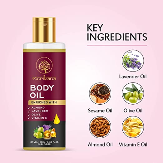 Earth Science Ayurveda Enriched with Sweet Almond/Lavender/Olive & Vitamin-E Body Oil 100 ml