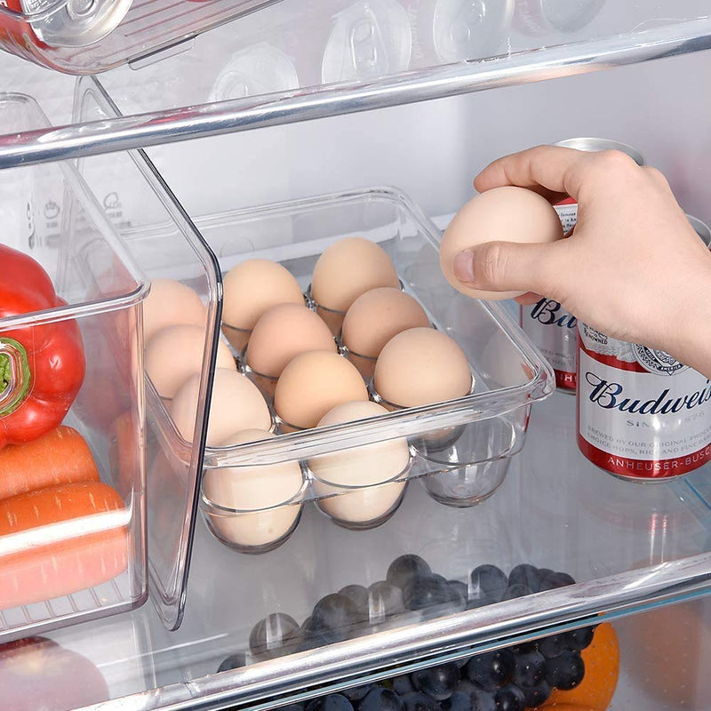 Egg Acrylic Storage Box/ Egg Trays For Refrigerator With Lid & Handles By AK