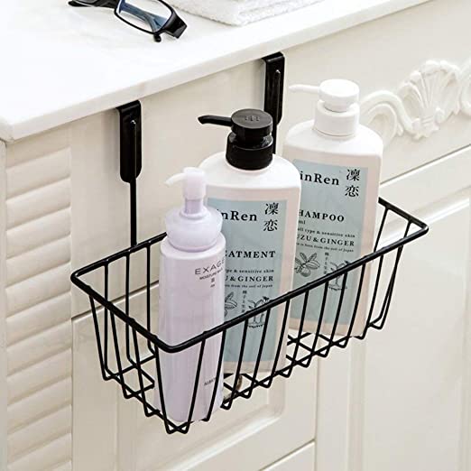 Wall-Mounted Go Hooked Black Pack Of 4 Metal Wire Multipurpose Over Door Basket By AK