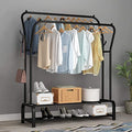Modern Design Metal Double Layer clothing & coat rack with shoe stand By CN