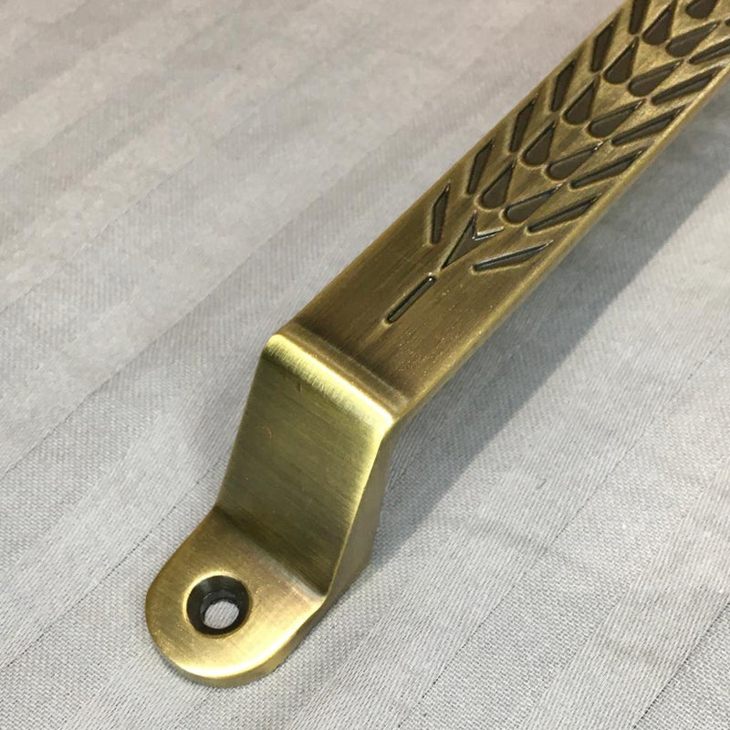 Arc Shape Hexagonal Pattern Metal Silver Tone Door/Cupboard Pull