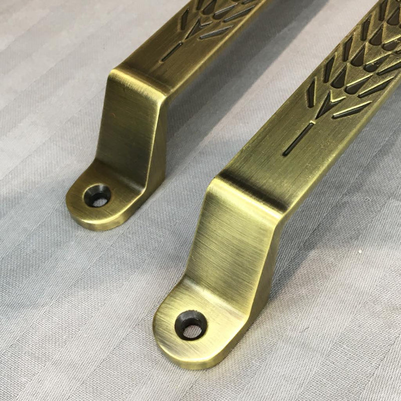 Arc Shape Hexagonal Pattern Metal Silver Tone Door/Cupboard Pull